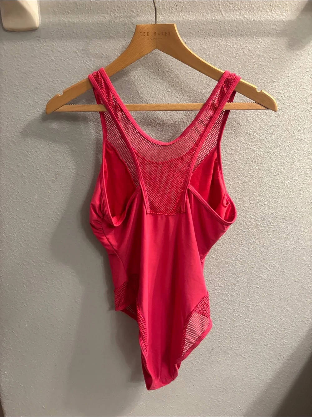 YMI Hot Pink Mesh One-Piece Swimsuit